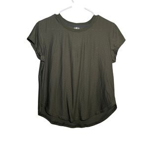 Calia T-Shirt Women's Medium Green Textured Short Sleeve Athletic Shirt Top